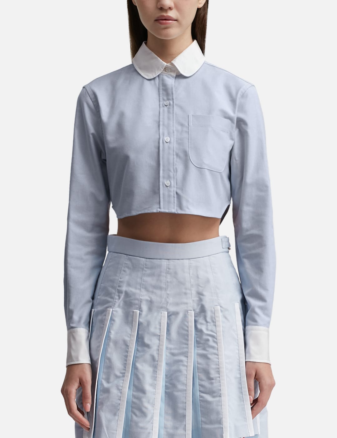 Thom Browne   Classic Cropped Round Collar Shirt   HBX   Globally