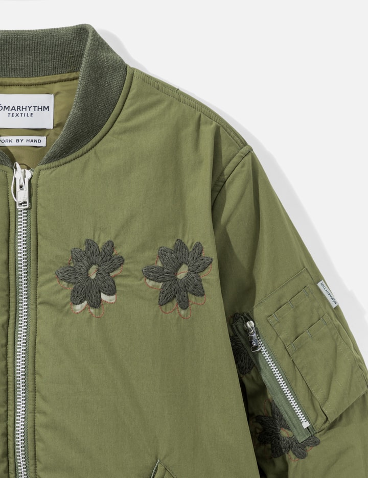 NÒMARHYTHM TEXTILE Flower Embroidery Flight Jacket