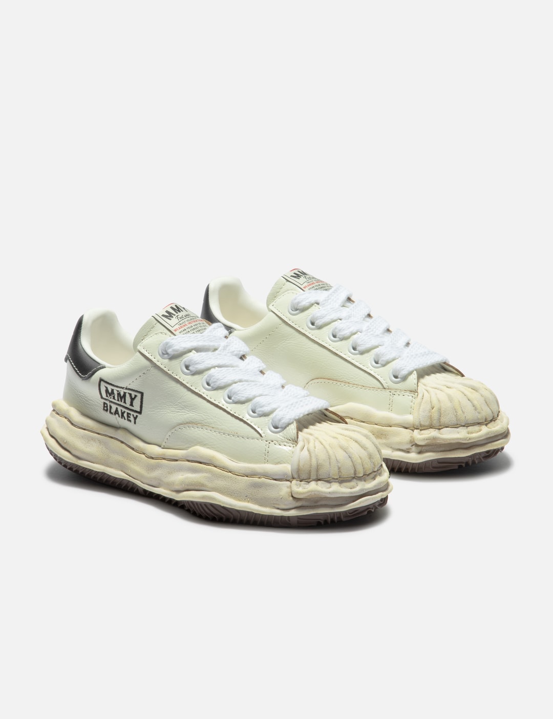 "BLAKEY" OG Sole Wrinkled Leather Low-Top Sneakers view 12
