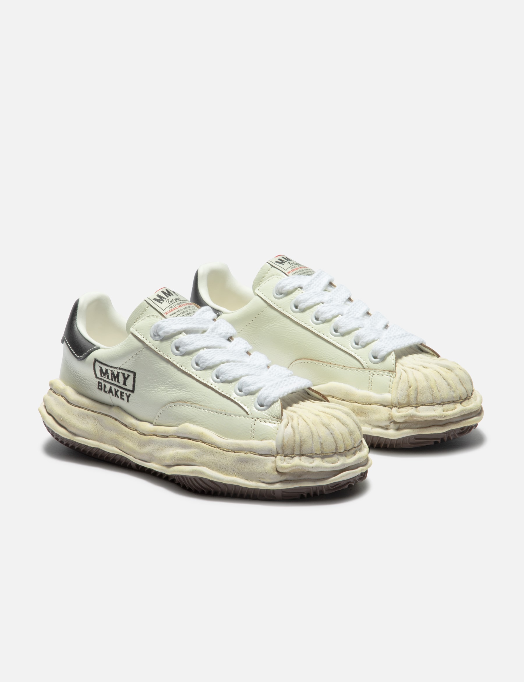 "BLAKEY" OG Sole Wrinkled Leather Low-Top Sneakers view 16