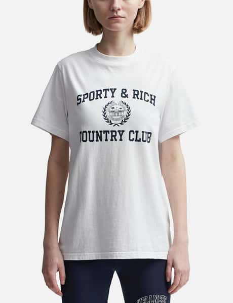 Sporty & Rich バーシティ クレスト Tシャツ