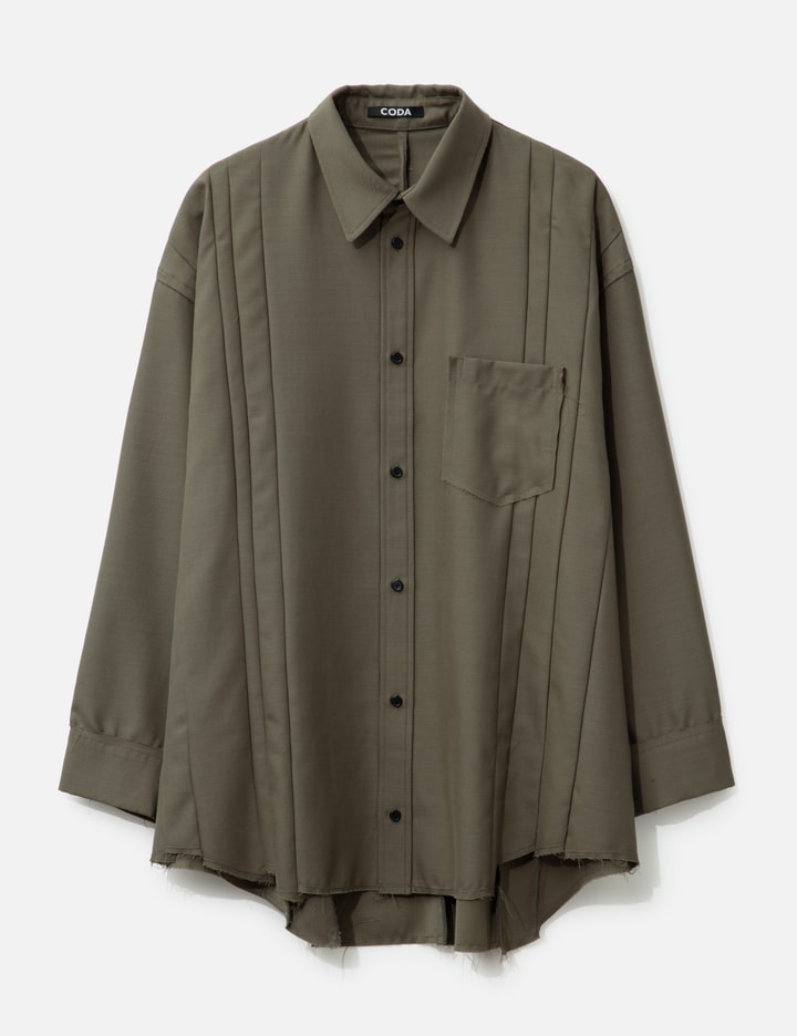 Khaki Wool Oversize d Reconstructed Sames Shirt Placeholder Image