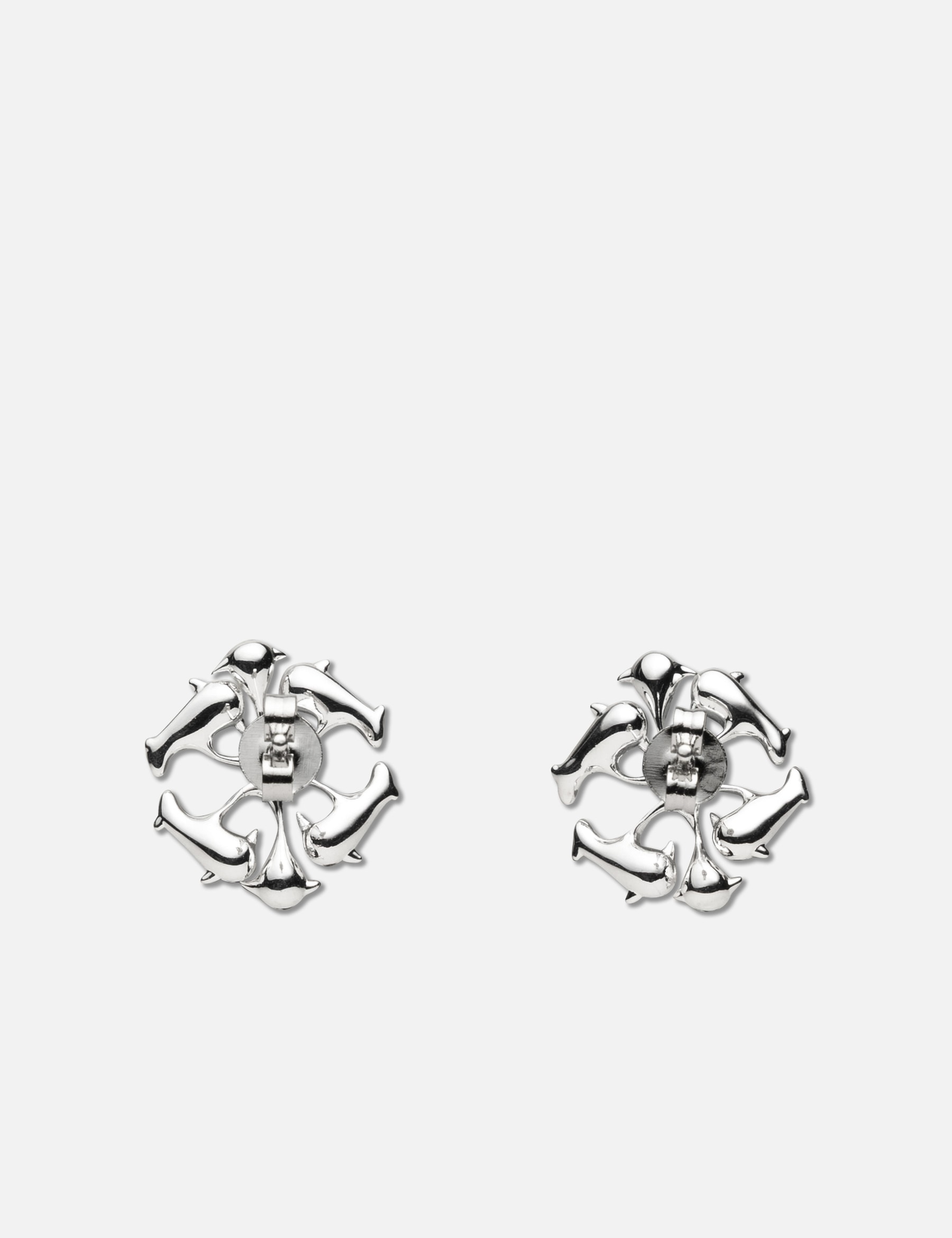 Silver Logo Spikes Stud Earrings view 11