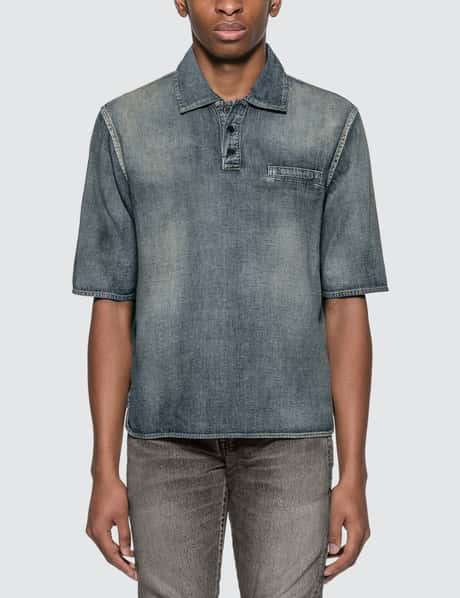 Saint Laurent Denim Polo Shirt