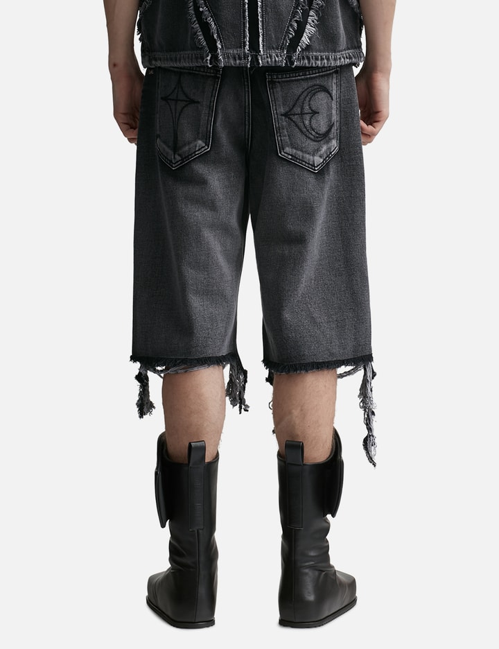 Shop Thug Club Double Knee Damage Shorts In Black