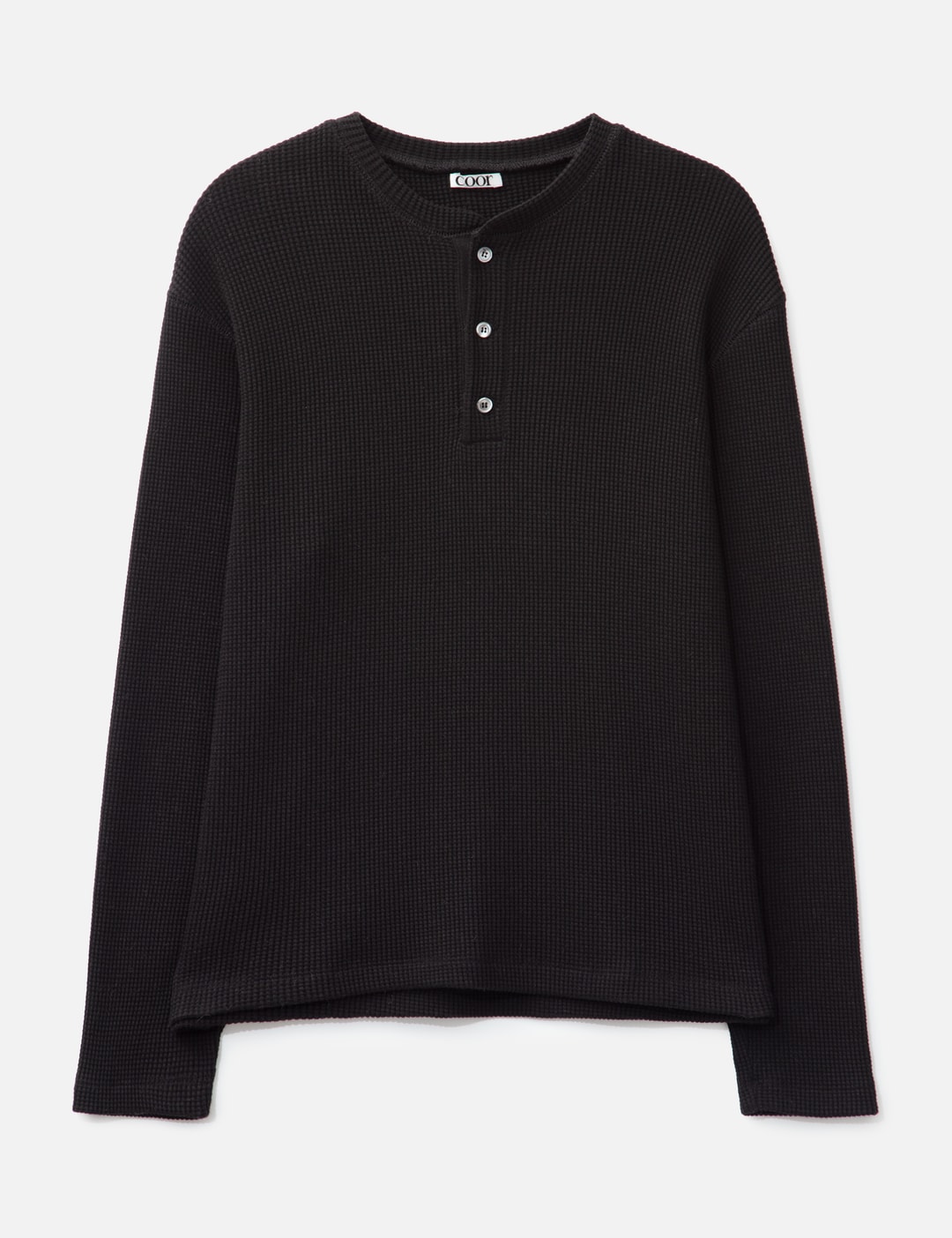 COOR - Waffle Henley Neck Long Sleeve T-Shirt | HBX