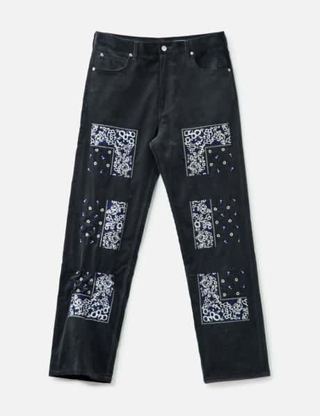 NÒMARHYTHM TEXTILE Bandana Embroidery Corduroy Pants
