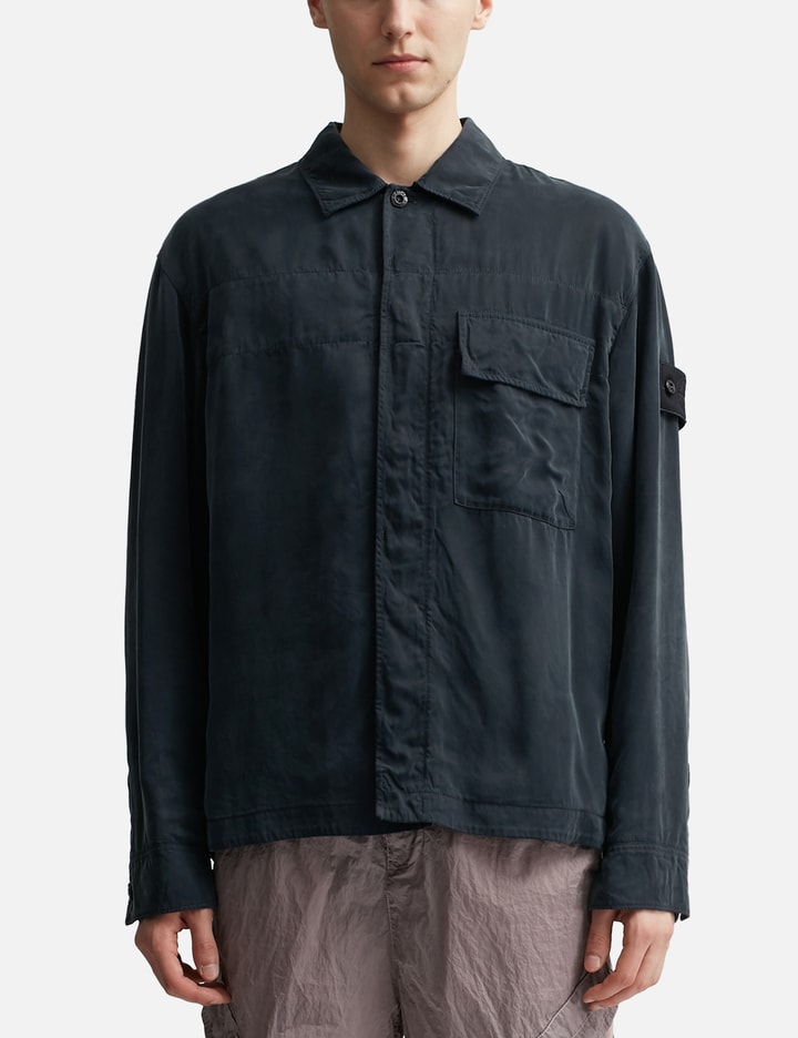 Shop Stone Island Ghost Piece Overshirt In Blue
