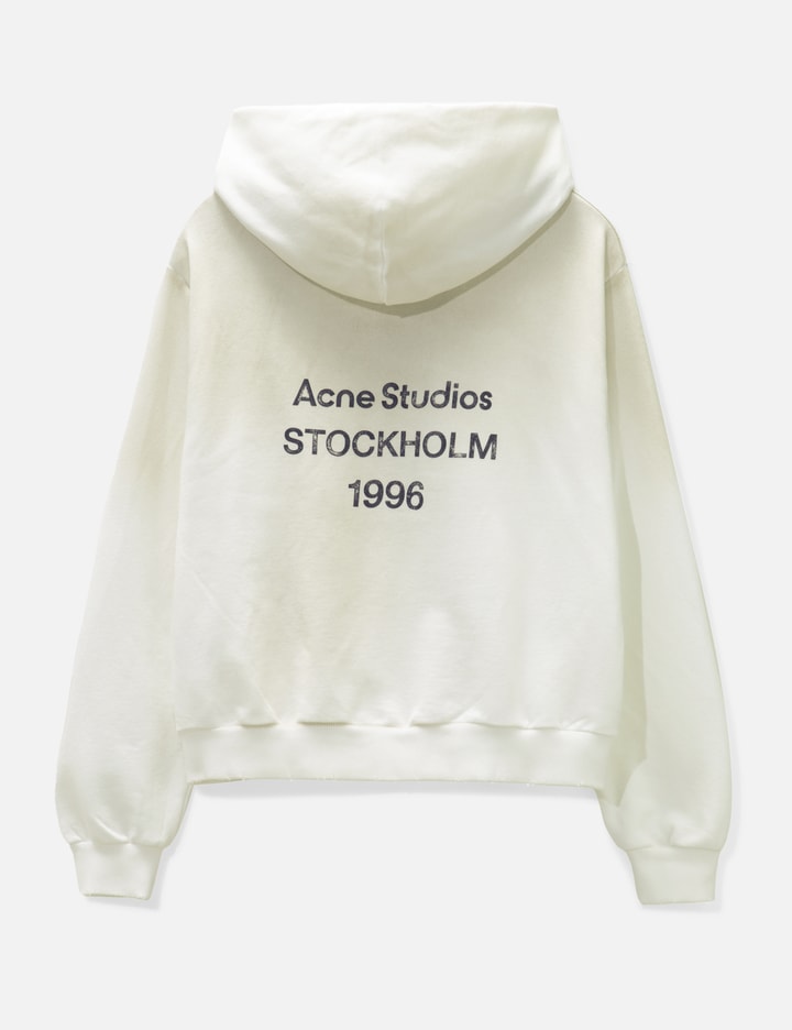 Shop Acne Studios Logo Hooded Sweater In White