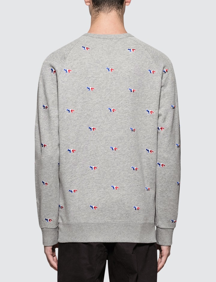 All-Over Tricolor Fox Embroidery Sweatshirt Placeholder Image