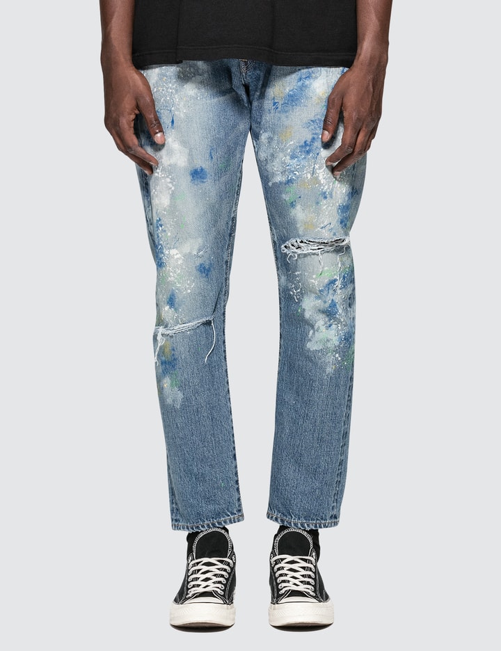 Paint Tapered Denim Jeans Placeholder Image