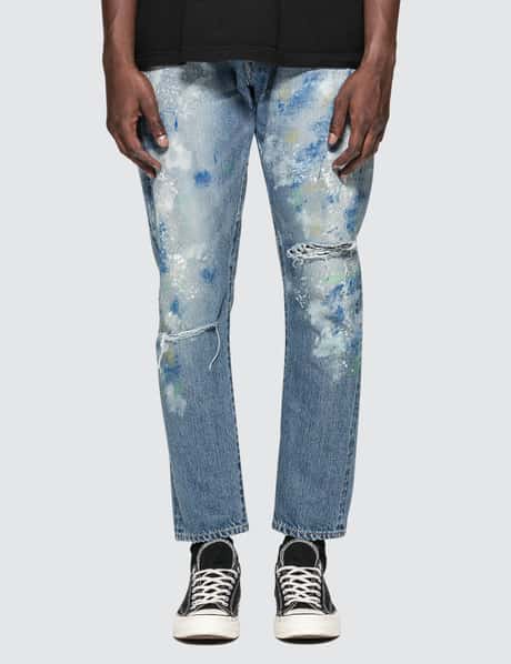 Denim By Vanquish & Fragment - Paint Tapered Denim Jeans | HBX 