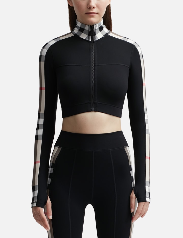 Check Panel Stretch Jersey Cropped Top Placeholder Image