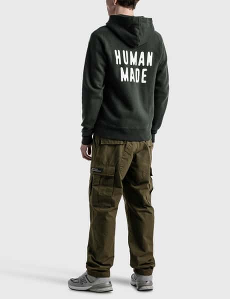 ヒューマンメイド UZI MADE ZIP UP HOODIE ロゴプリントジップパーカー  