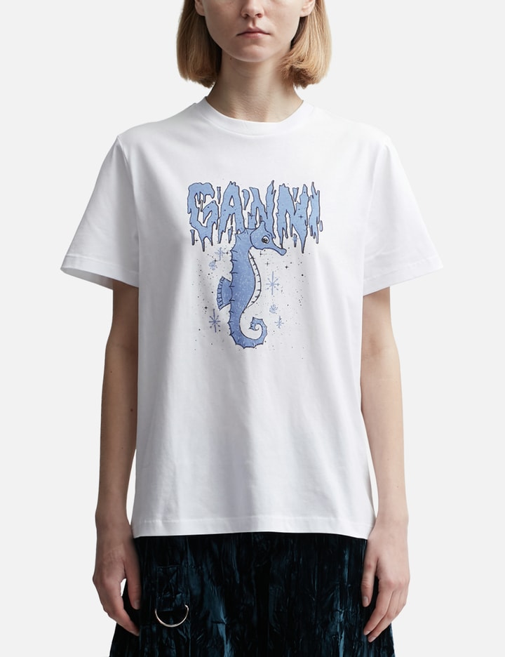 White Relaxed Seahorse T-Shirt Placeholder Image