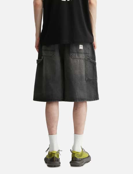 Brush Washed Denim Carpenter Shorts view 12