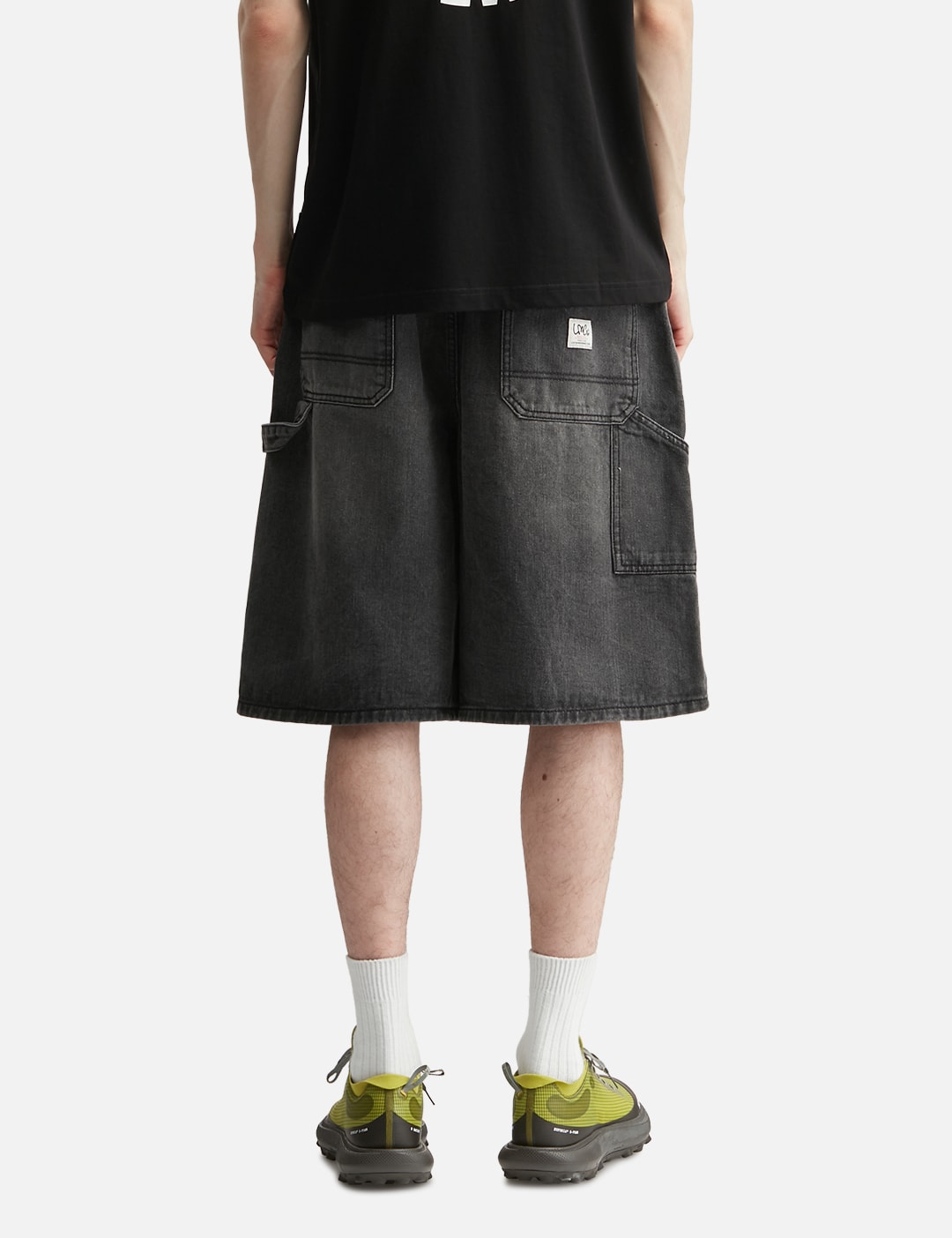 Brush Washed Denim Carpenter Shorts view 13