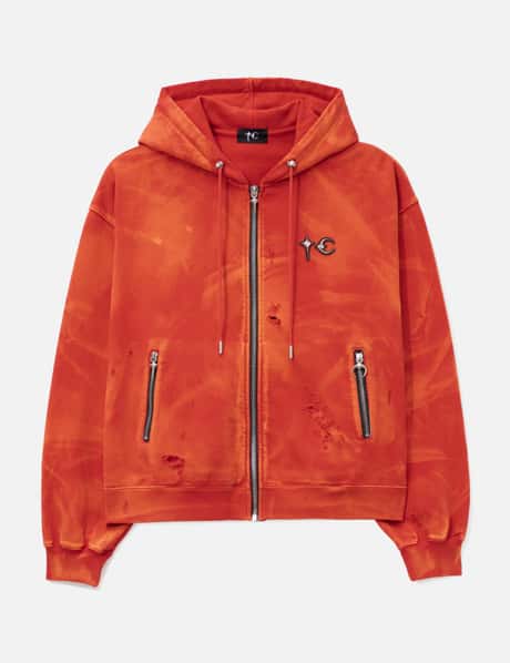 Two Tone Washed Zip-Up Hoodie view 6