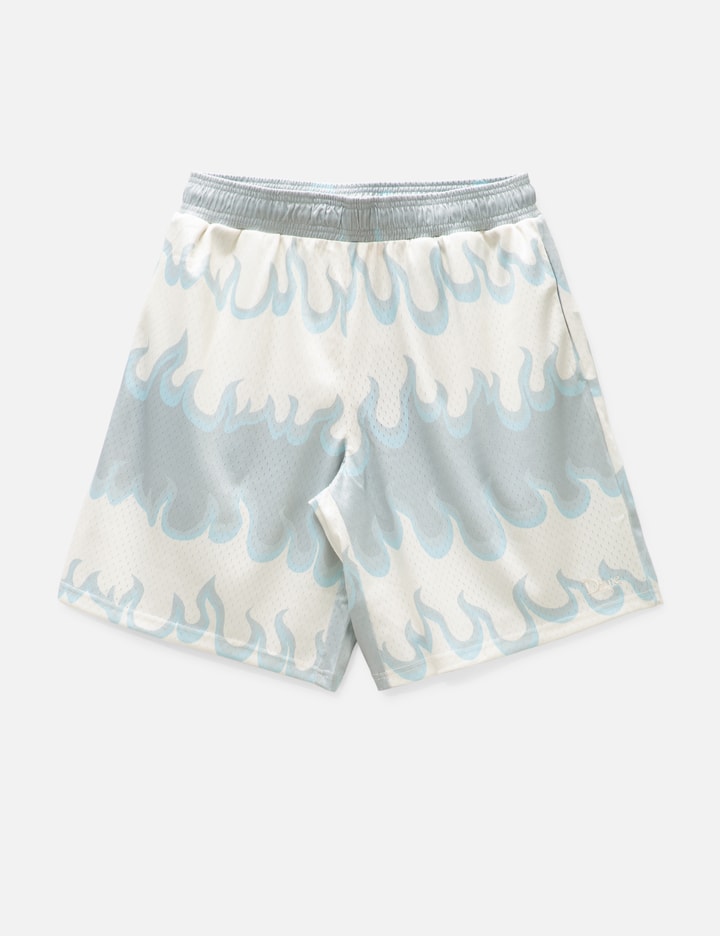 Dime Space Flame Mesh Shorts In White