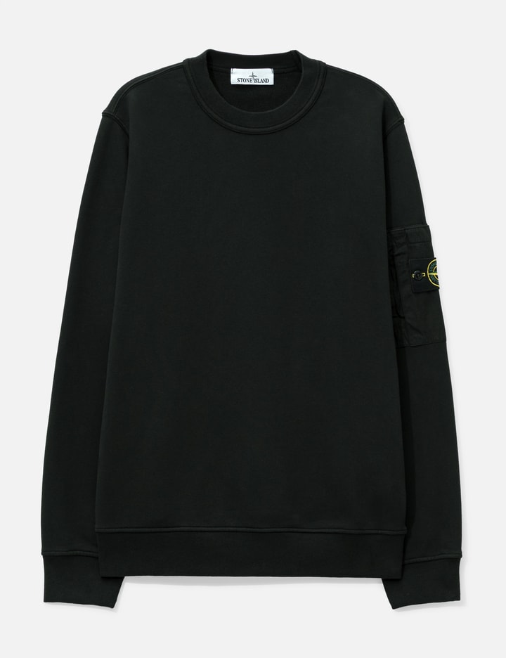 Stone Island Cotton Fleece Crewneck Sweatshirt With Seasonal Pocket