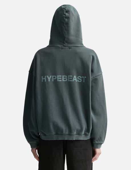 GARMENT DYED LOGO ZIP-UP HOODIE view 9