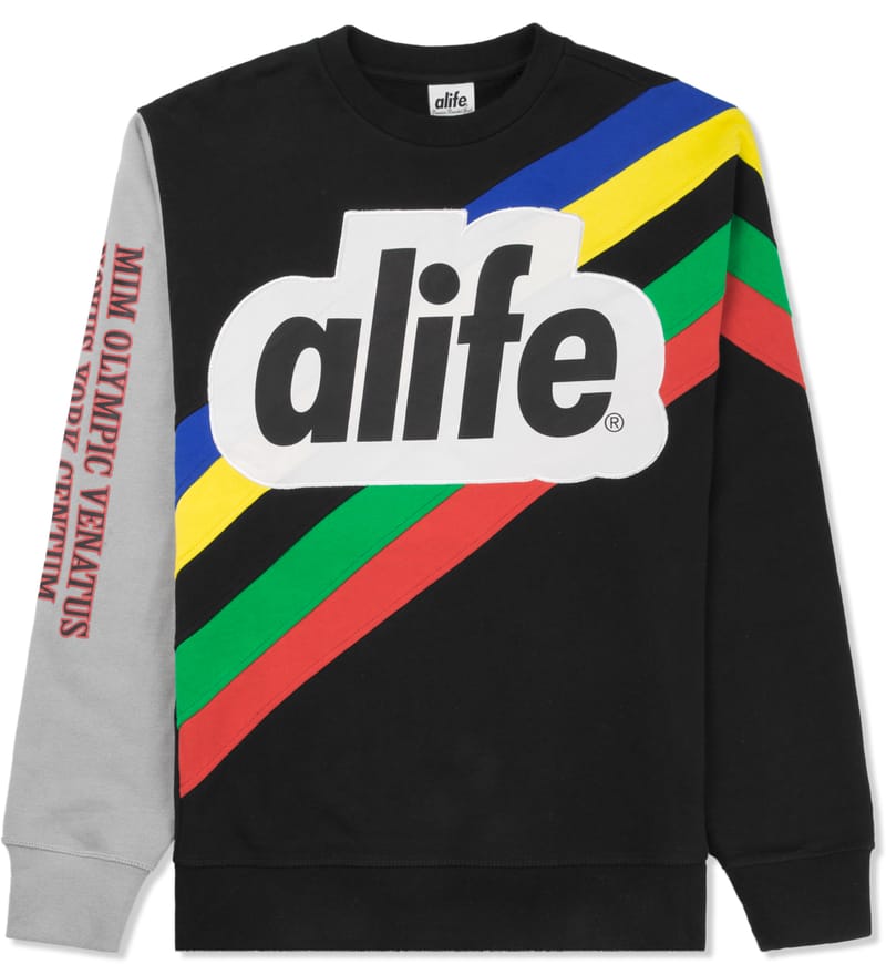 ALIFE - Black Champion Crewneck Sweater 