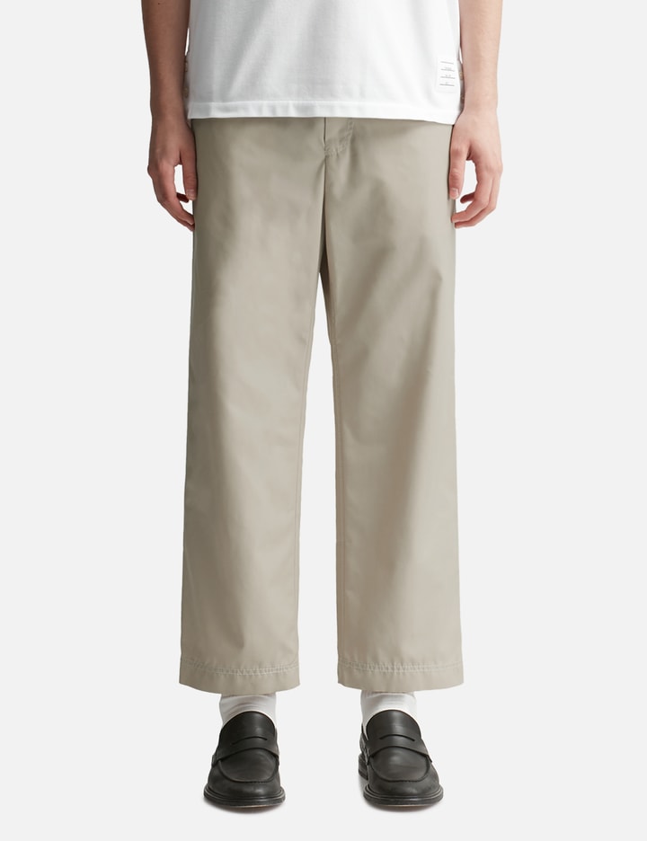 Thom Browne Straight-leg Cropped Typewriter Cloth Trousers In Beige