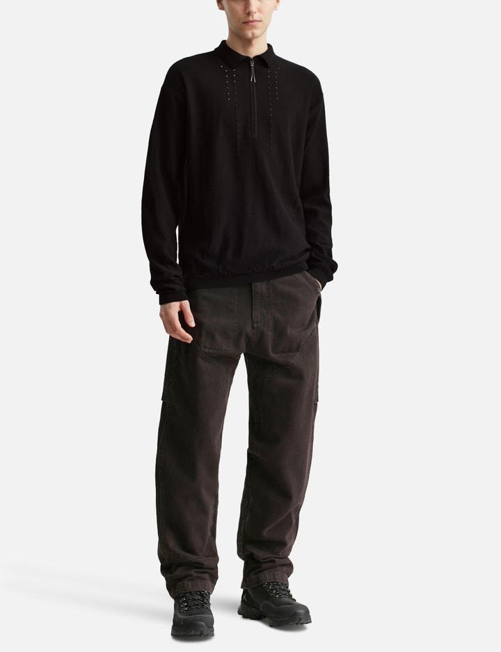Pinched Wool Knit Polo Placeholder Image