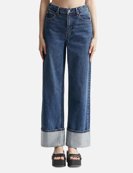 T By Alexander Wang CRYSTAL CUFF JEANS