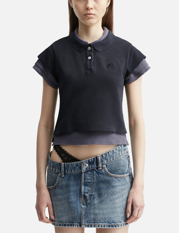 ALEXANDER WANG T LAYERED SHRUNKEN POLO