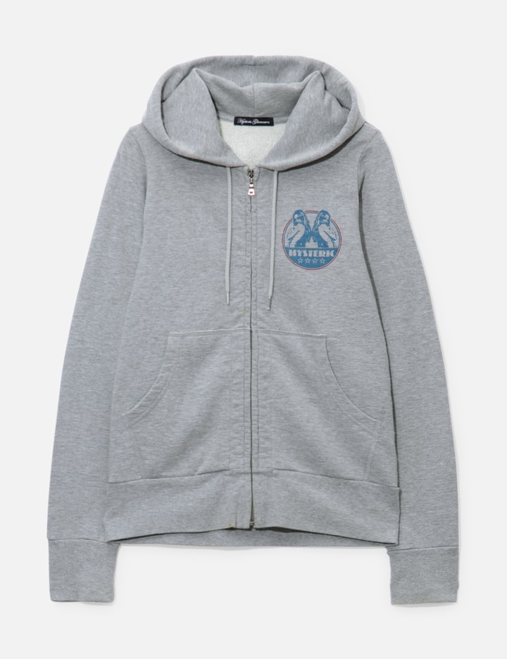Hysteric Glamour Zip Up Hoodie In Gray