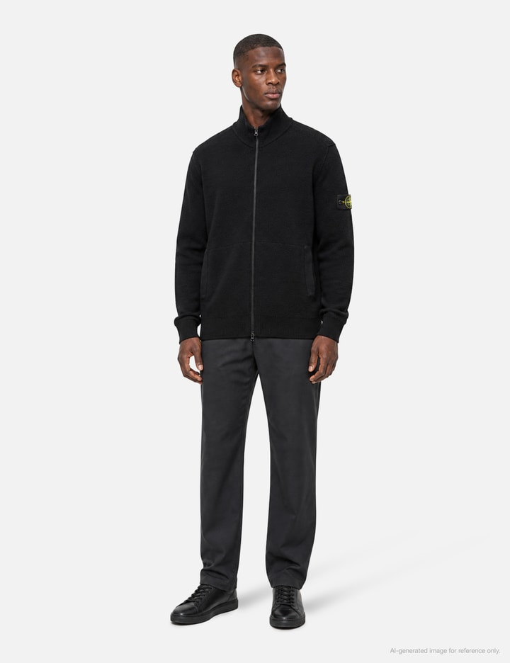 Stone Island Textured Wool Zip-Up Cardigan