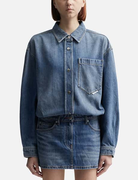 T By Alexander Wang Pre-styled Denim Shirtdress