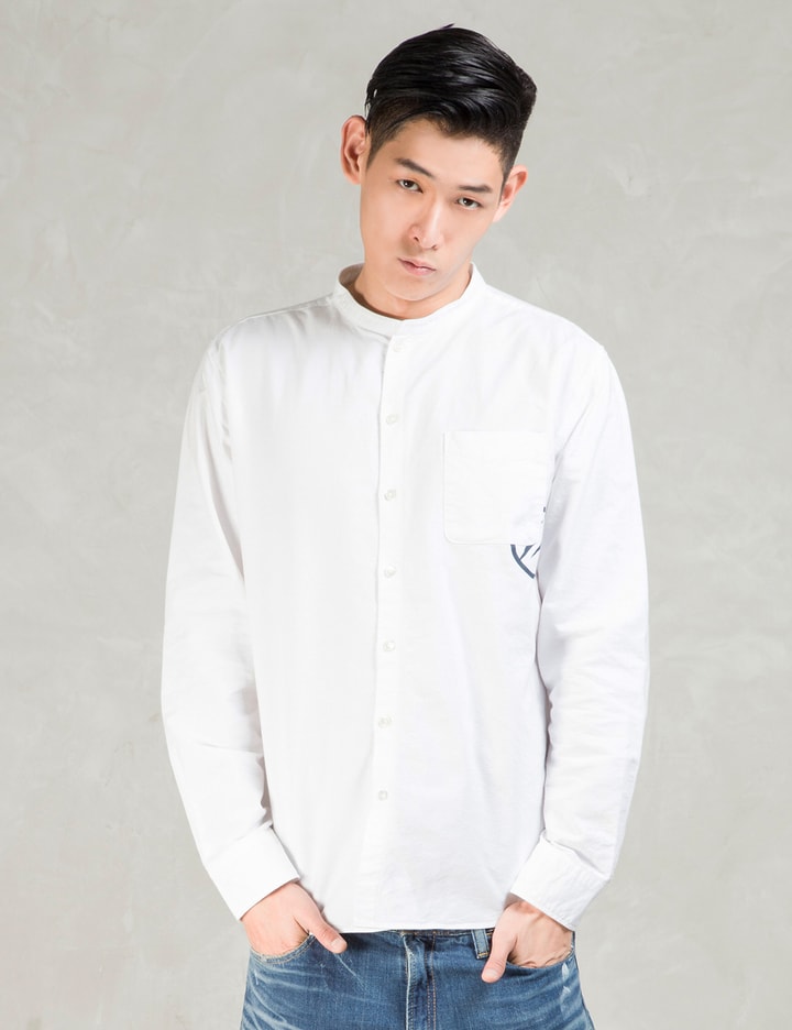 Denim By Vanquish & Fragment - White Selvage Oxford Stand Collar 