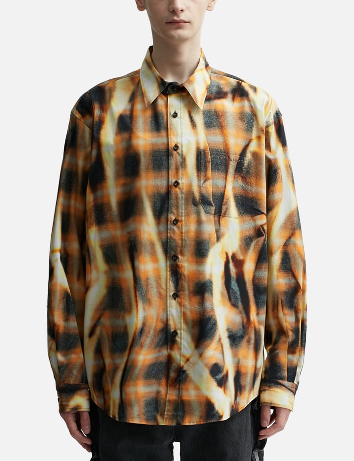 Shop Y/project Sun Bleach Check Shirt In Orange