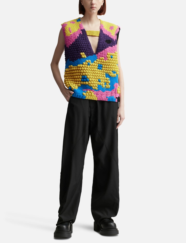 Shop Jw Anderson Textured V Cut-out Vest In Multicolor