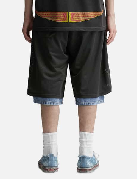 Diesel - P-Ecky Wide-Leg Shorts In Jersey, Mesh And Denim | HBX