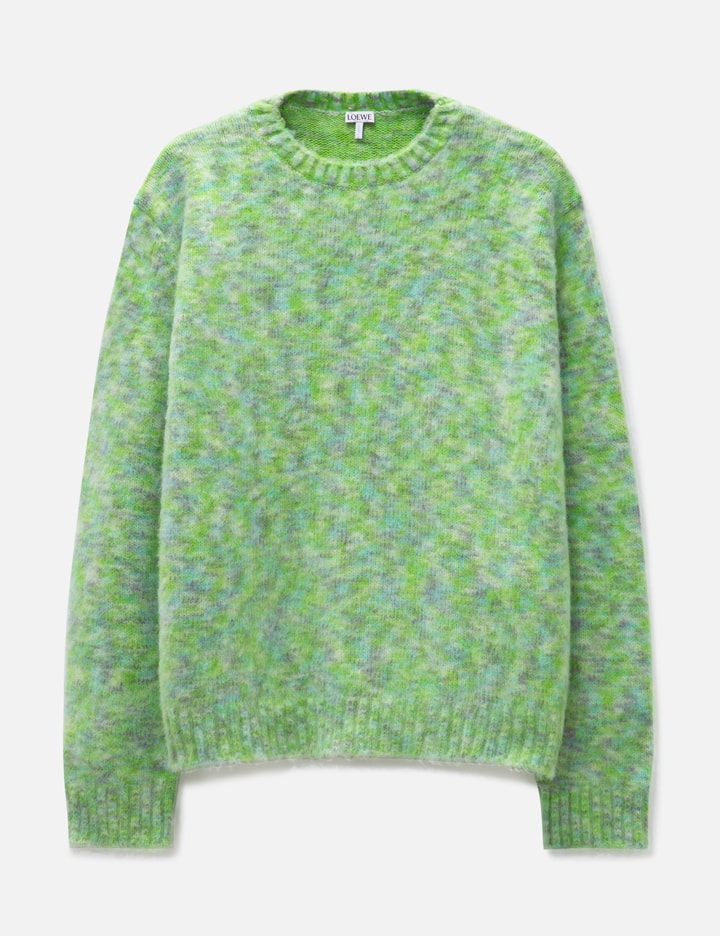 Loewe Intarsia-pattern Relaxed-fit Knitted Jumper In Green