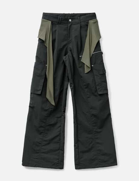 Mixed Layered Tie Jogger Pants view 6