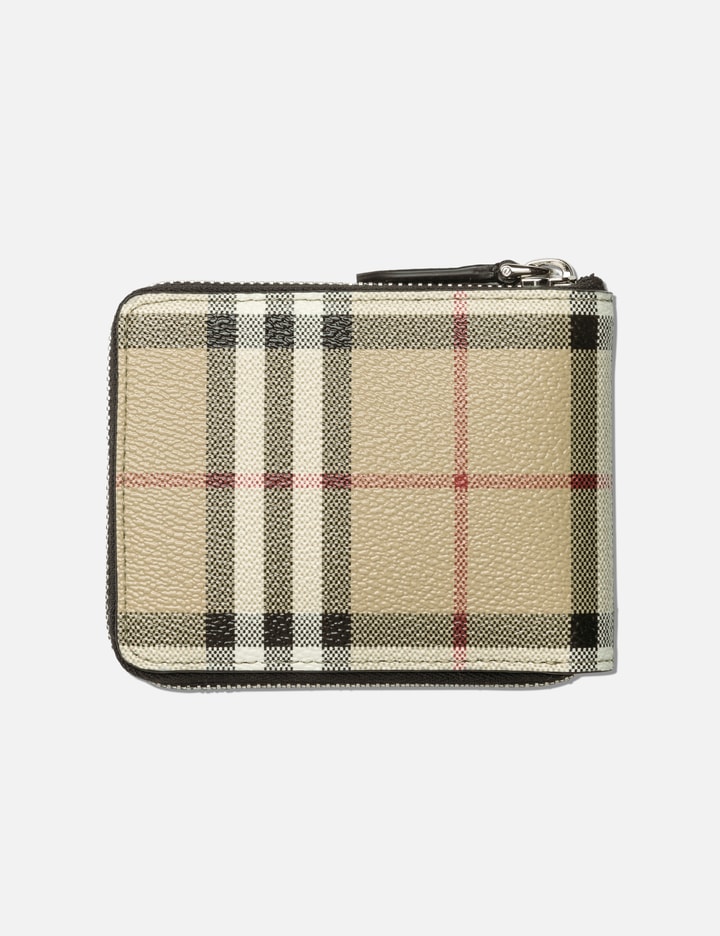 Burberry Vintage Check and Leather Money Clip Card Case 3 Slot