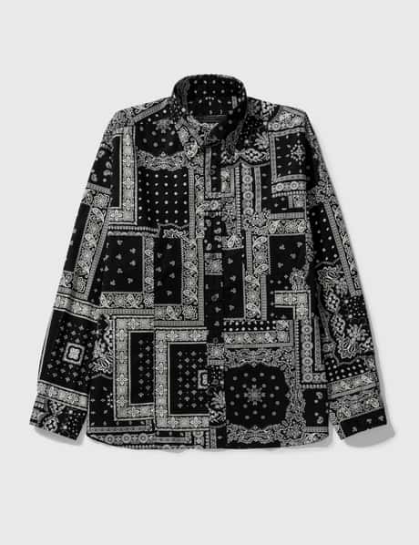 SOPHNET. PATCH WORK B.D SHIRT