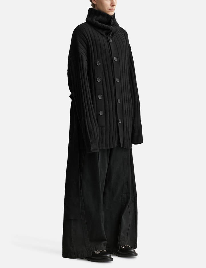Asymmetric High Neck Knit Coat Placeholder Image