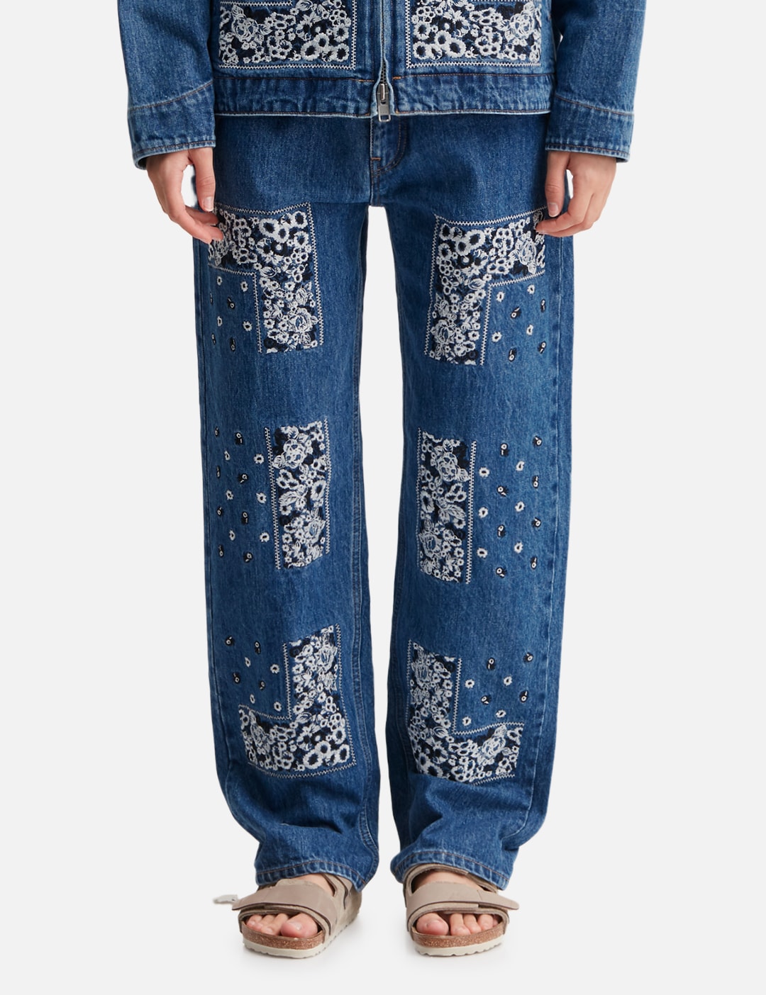 Bandana Embroidery Denim Pants view 11
