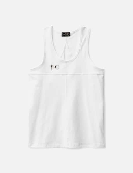Shop CHROME HEARTS U-Neck Plain Cotton Logo Tanks & Camisoles by
