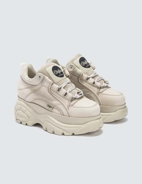 Buffalo London Buffalo Classic Cream Low Top Platform Sneakers HBX