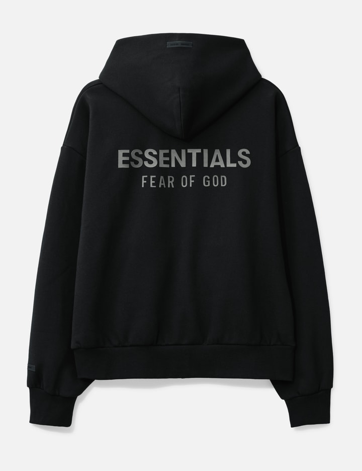 Essentials Classic Fit Fleece Zip-up Hoodie In Black