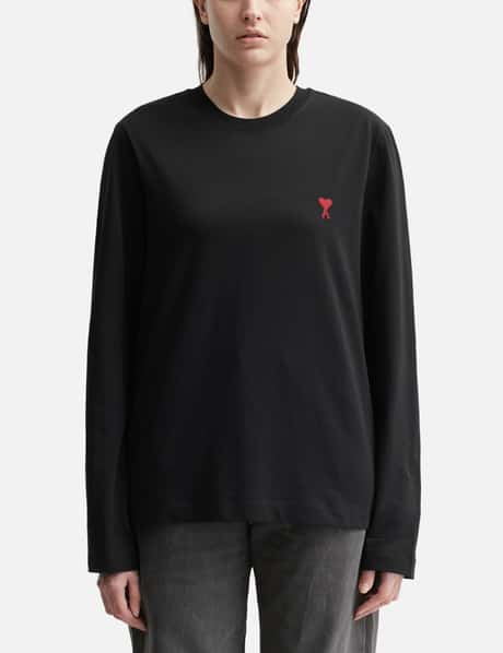 Ami Red Ami De Coeur Long Sleeves T-Shirt