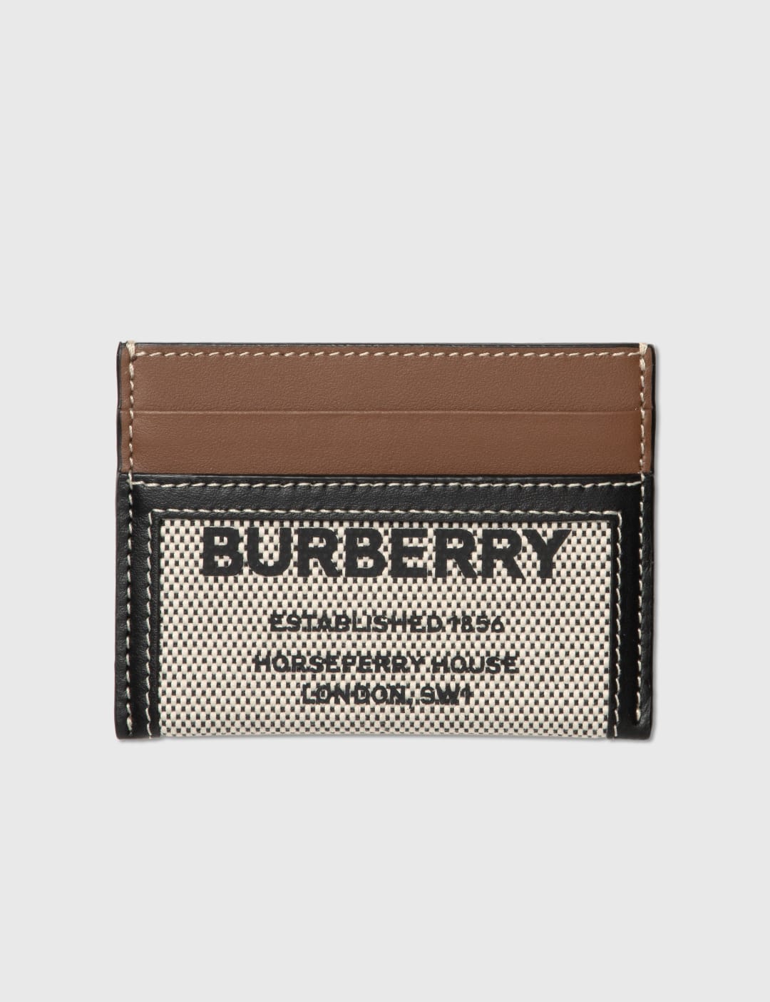 버버리 Burberry Horseferry Print Cotton Canvas and Leather Card Case
