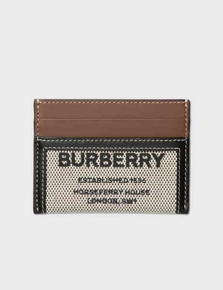 Burberry ホースフェリープリント コットンキャンバス＆レザー カードケース