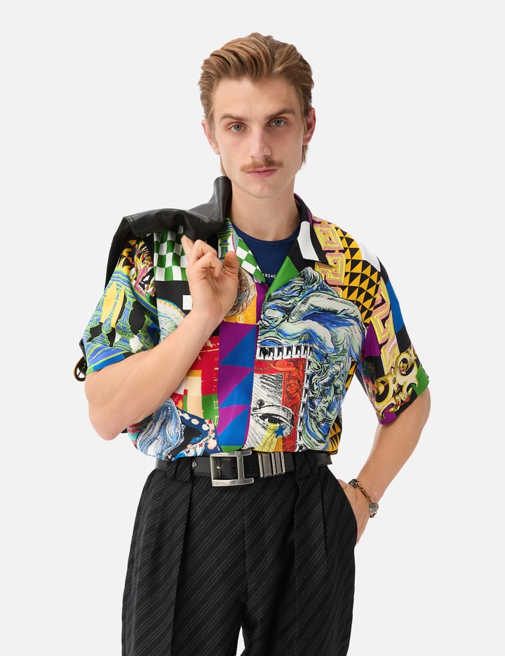 Versace Printed Silk Twill Regular Shirt